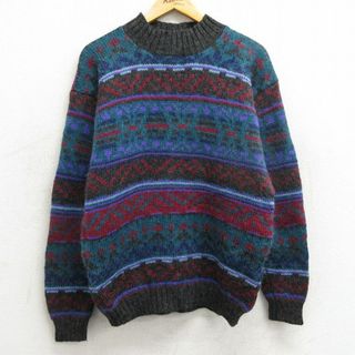 WOOLRICH - 古着 ウールリッチ WOOLRICH 長袖 セーター レディース 90年代 90s ウール モヘア ハイネック モックネック 濃グレー他 24jan15 中古 ニット トップス