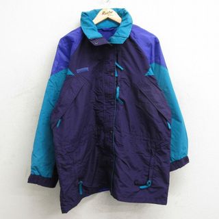 コロンビア(Columbia)の古着 コロンビア COLUMBIA 長袖 ナイロン ジャケット レディース 90年代 90s 大きいサイズ 濃紫 パープル 内側メッシュ 24jan13 中古 アウター ウインドブレーカー(ロングコート)