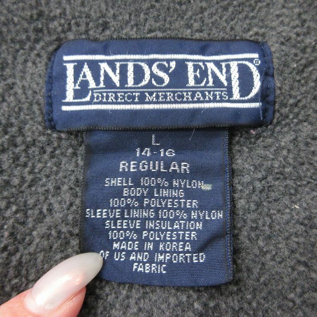 LANDS’END(ランズエンド)の古着 ランズエンド 長袖 ナイロン ジャケット レディース 00年代 00s 大きいサイズ 白 ホワイト 内側フリース 24jan15 中古 アウター ウインドブレーカー レディースのジャケット/アウター(ロングコート)の商品写真