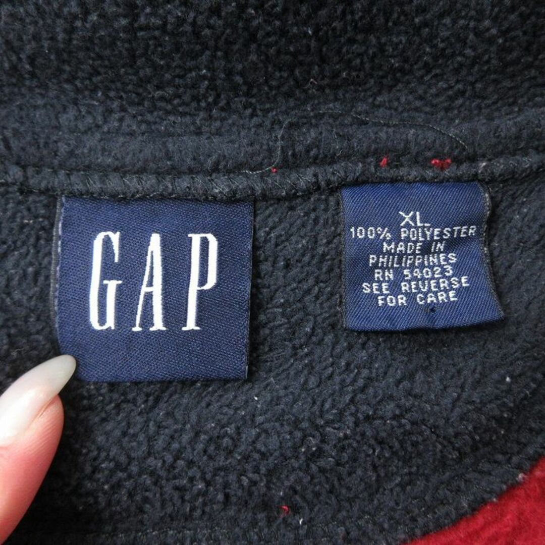 GAP(ギャップ)の古着 ギャップ GAP 長袖 ハーフジップ フリース ジャケット レディース 00年代 00s ツートンカラー 赤 レッド 24jan15 中古 アウター ジャンパー ブルゾン レディースのジャケット/アウター(ロングコート)の商品写真