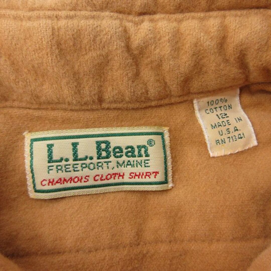 L.L.Bean(エルエルビーン)の古着 エルエルビーン LLBEAN 長袖 フランネル シャツ レディース 80年代 80s コットン USA製 ベージュ系 カーキ 24jan13 中古 ブラウス トップス レディースのトップス(ポロシャツ)の商品写真