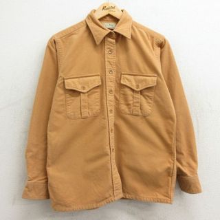 エルエルビーン(L.L.Bean)の古着 エルエルビーン LLBEAN 長袖 フランネル シャツ レディース 80年代 80s コットン USA製 ベージュ系 カーキ 24jan13 中古 ブラウス トップス(ポロシャツ)