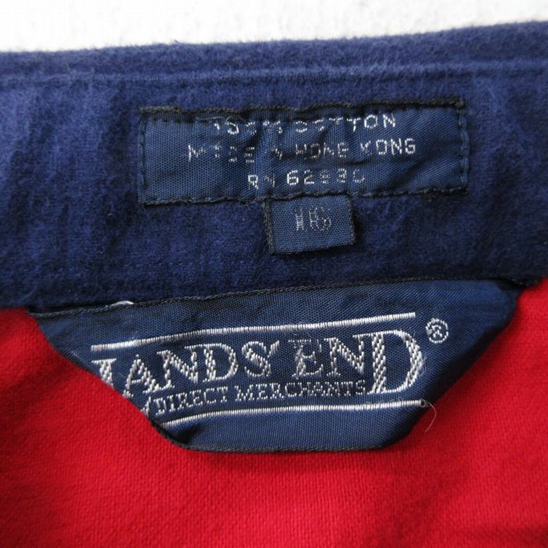 LANDS’END(ランズエンド)の古着 ランズエンド 長袖 フランネル シャツ レディース 90年代 90s マルチカラー コットン 紺他 ネイビー 【spe】 24jan17 中古 ブラウス トップス レディースのトップス(ポロシャツ)の商品写真