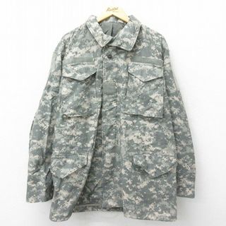 L★古着 長袖 ミリタリー フィールド ジャケット メンズ 00年代 00s M-65 デジタルカモ USA製 緑系 グリーン 迷彩 24jan15 中古 アウター フライト(ダッフルコート)