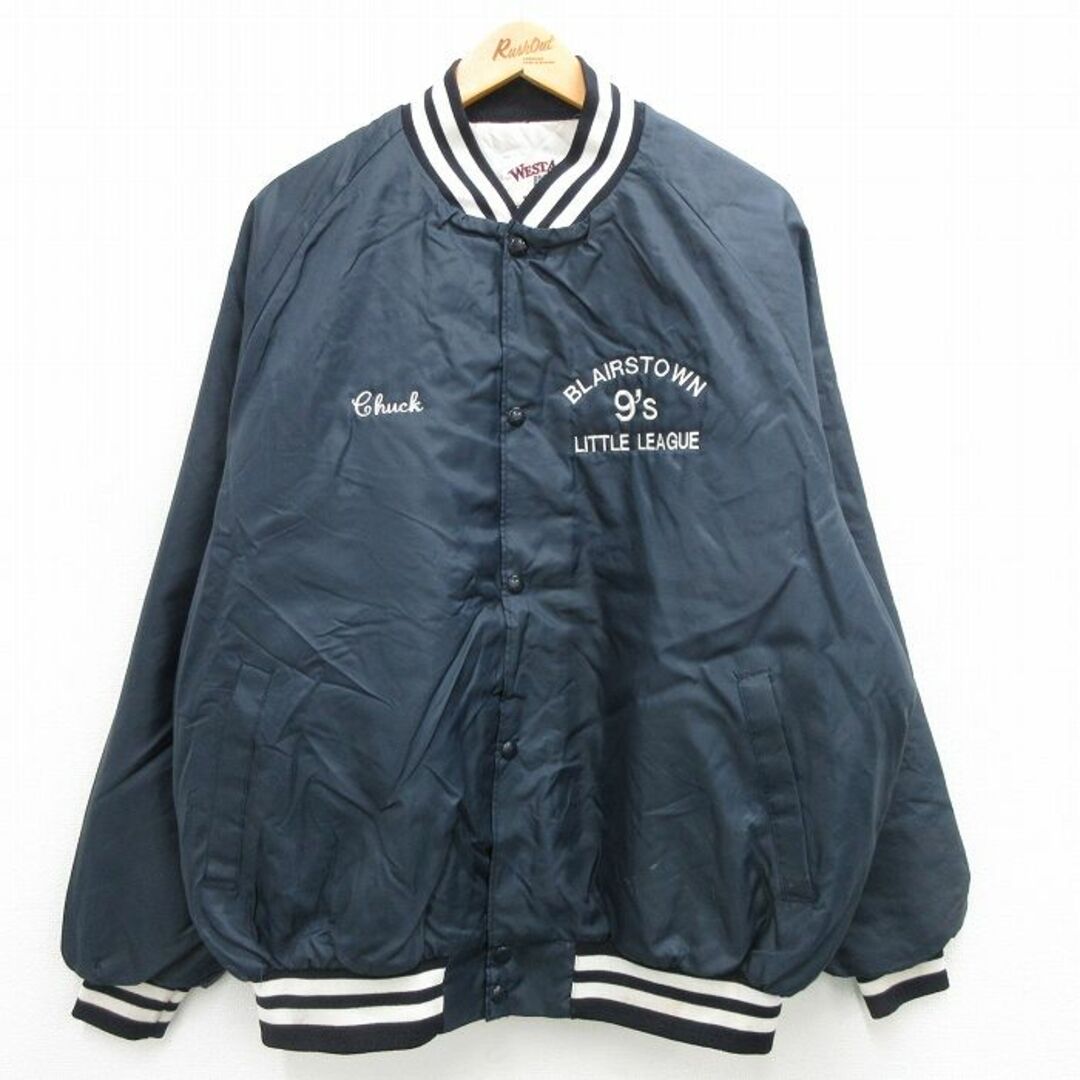 XL☆古着 長袖 ナイロン ジャケット スタジャン メンズ 00年代 XL☆古着 長袖 ナイロン ジャケット スタジャン メンズ 00年代