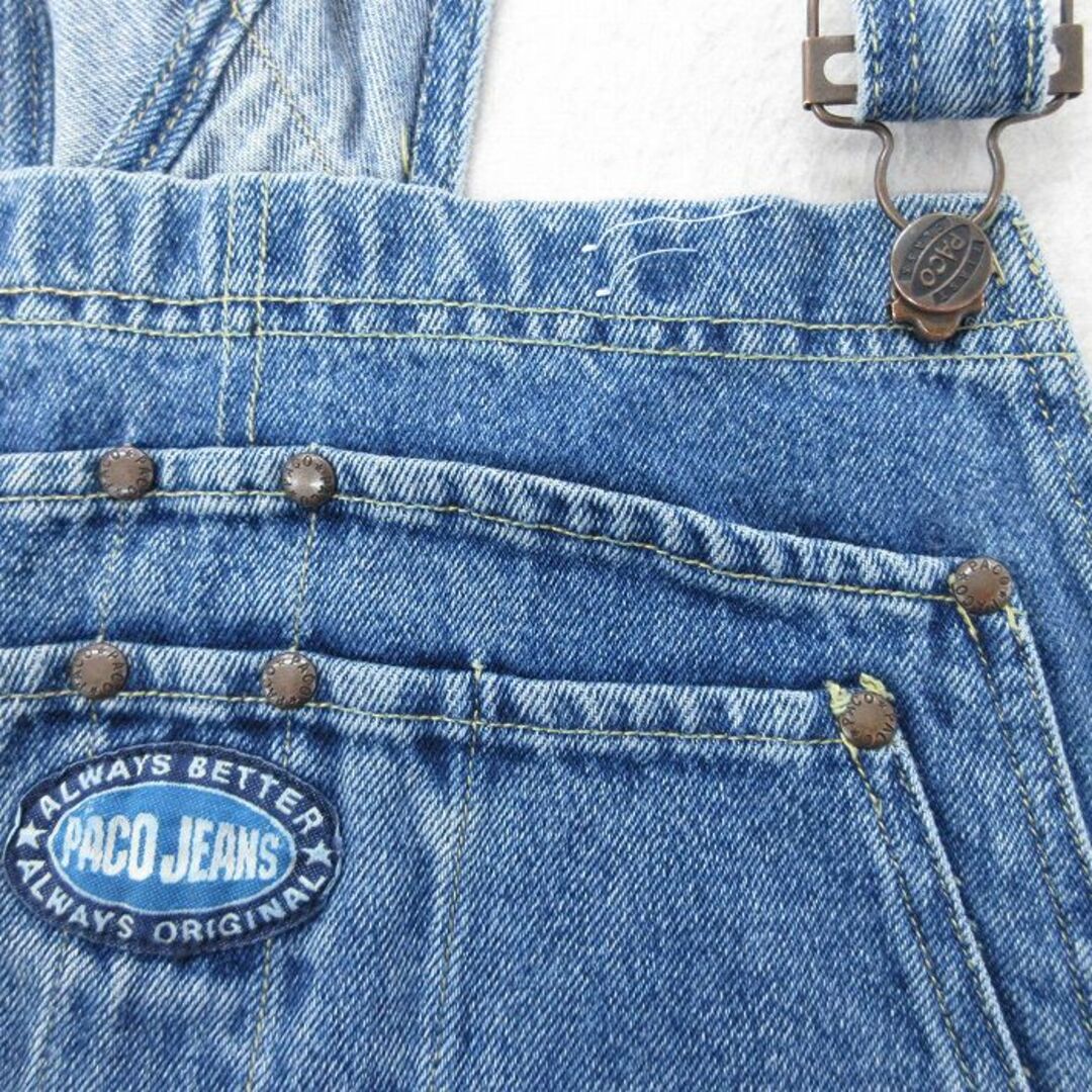 W37★古着 PACO JEANS オーバーオール メンズ 90年代 90s コットン 紺 ネイビー デニム 24jan20 中古 ボトムス メンズのパンツ(サロペット/オーバーオール)の商品写真