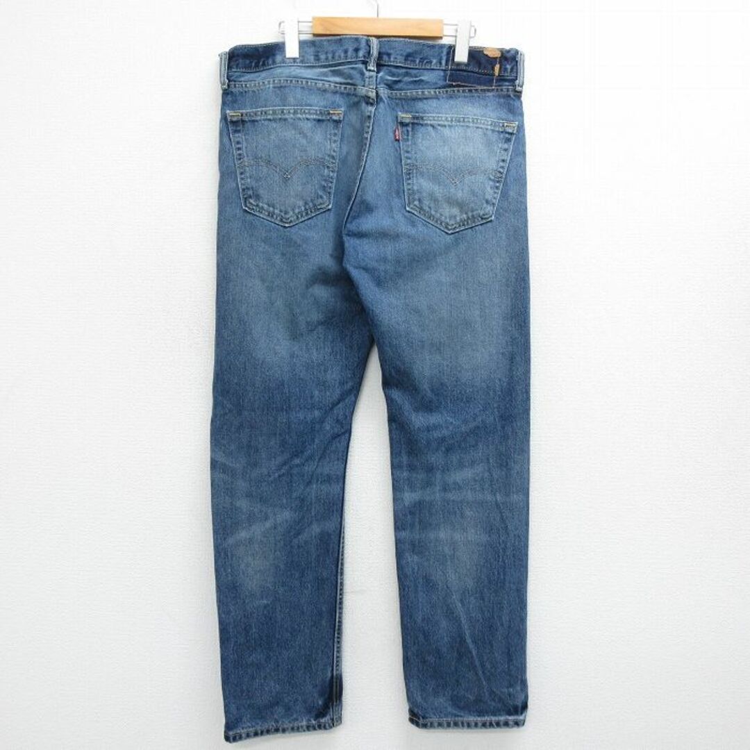 Levi's(リーバイス)のW38★古着 ジーンズ Levis リーバイス 505 メンズ ヒゲ コットン 紺 ネイビー デニム 24jan20 中古 ボトムス ジーパン Gパン ロング パンツ メンズのパンツ(ワークパンツ/カーゴパンツ)の商品写真