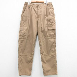 W36★古着 カーゴ パンツ メンズ 90年代 90s リップストップ ダブルニー ベージュ系 カーキ 24jan12 中古 ボトムス ロング(ワークパンツ/カーゴパンツ)