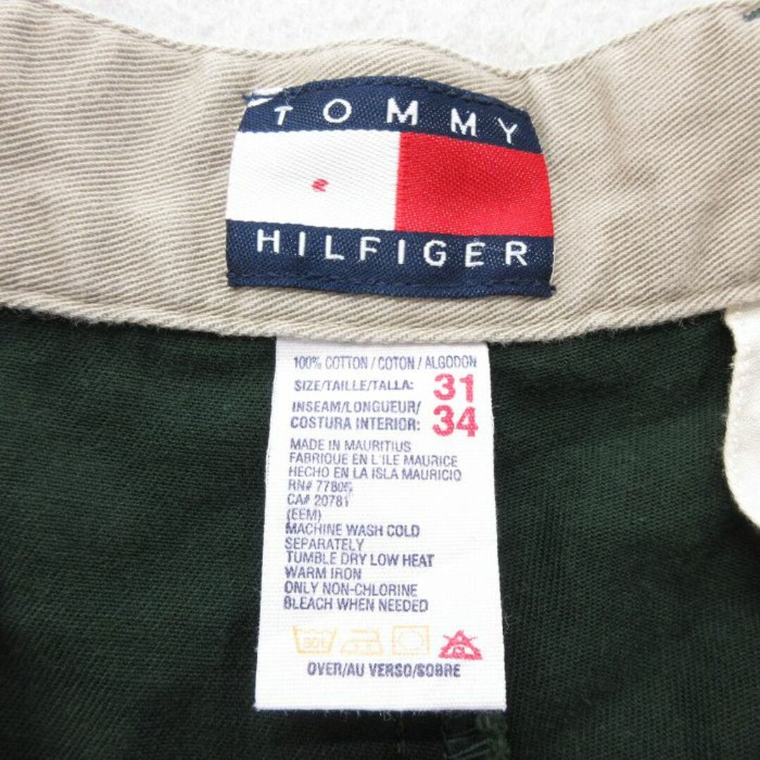 TOMMY HILFIGER(トミーヒルフィガー)のW32★古着 トミーヒルフィガー TOMMY HILFIGER ブランド チノ パンツ チノパン メンズ 90年代 90s コットン 緑 グリーン 24jan16 中古 ボトムス ロング メンズのパンツ(ワークパンツ/カーゴパンツ)の商品写真