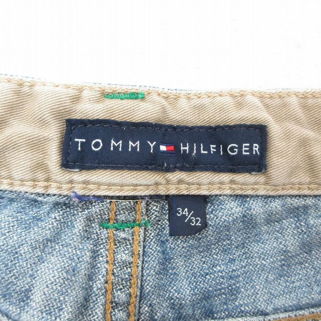 TOMMY HILFIGER(トミーヒルフィガー)のW34★古着 トミーヒルフィガー TOMMY HILFIGER ブランド ジーンズ メンズ 紺 ネイビー デニム 24jan16 中古 ボトムス ジーパン Gパン ロング パンツ メンズのパンツ(ワークパンツ/カーゴパンツ)の商品写真