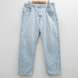 ラングラー(Wrangler)のW36★古着 ラングラー Wrangler ジーンズ メンズ 90年代 90s コットン USA製 紺 ネイビー デニム 24jan20 中古 ボトムス ジーパン Gパン ロング パンツ(ワークパンツ/カーゴパンツ)