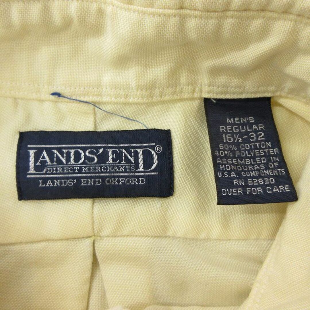 LANDS’END(ランズエンド)のXL★古着 ランズエンド 長袖 ブランド シャツ メンズ 90年代 90s ボタンダウン 薄黄 イエロー 24jan13 中古 トップス メンズのトップス(シャツ)の商品写真