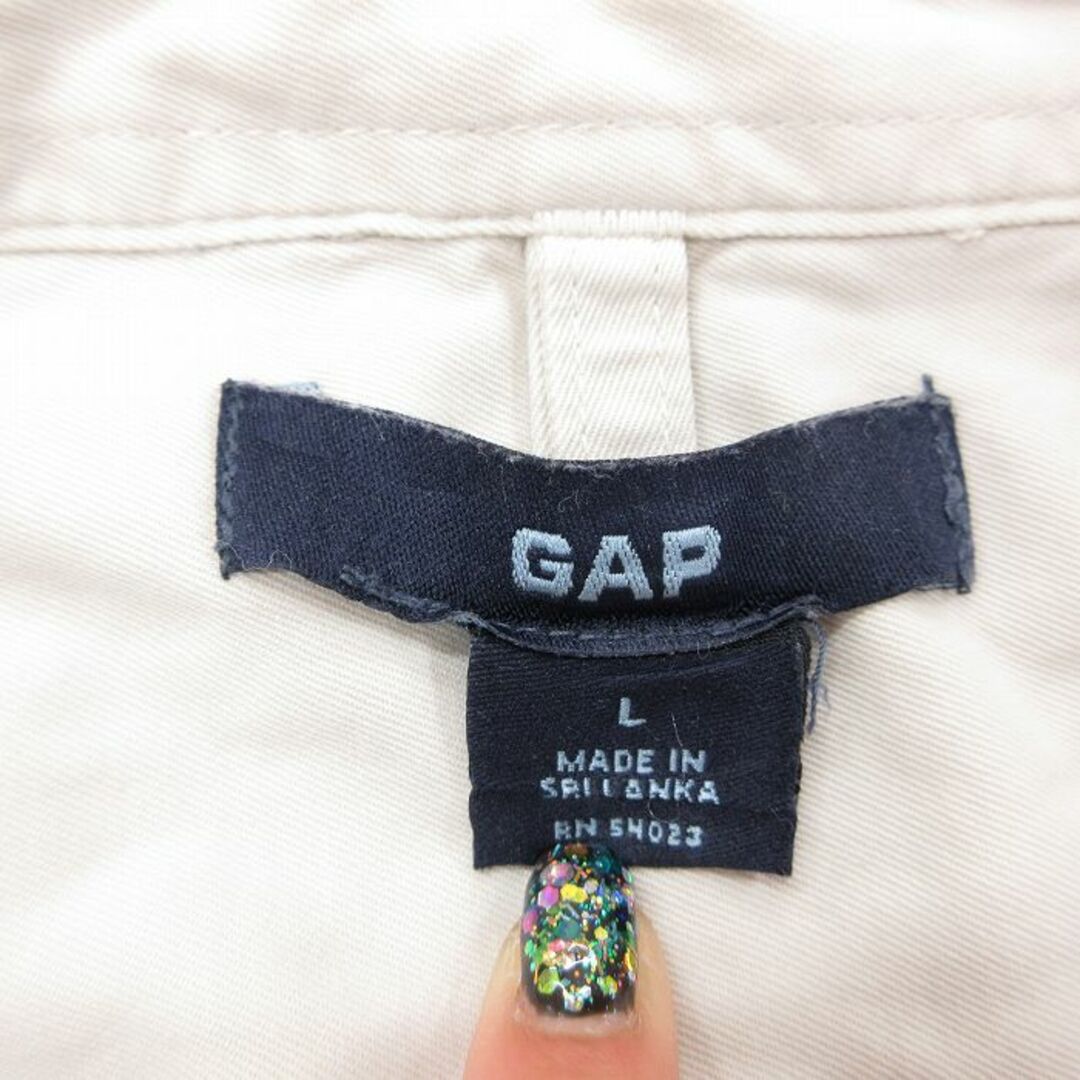 GAP(ギャップ)のL★古着 ギャップ GAP 長袖 ブランド シャツ メンズ コットン ベージュ カーキ 24jan16 中古 トップス メンズのトップス(シャツ)の商品写真