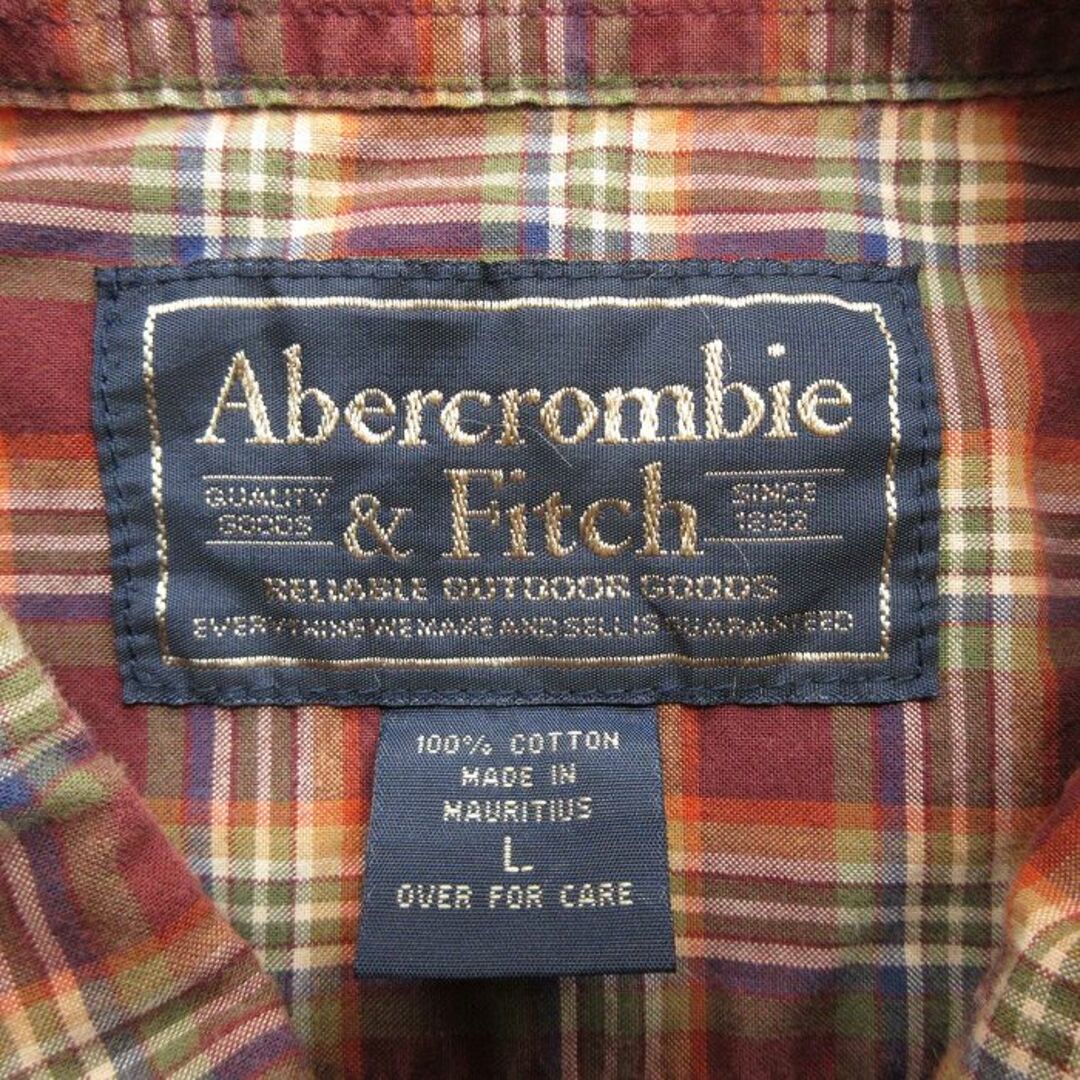 Abercrombie&Fitch(アバクロンビーアンドフィッチ)のXL★古着 アバクロンビー Abercrombie&fitch 長袖 ブランド シャツ メンズ 90年代 90s コットン 茶他 ブラウン チェック 【spe】 24jan20 中古 トップス メンズのトップス(シャツ)の商品写真