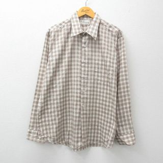 XL★古着 バンヒューセン 長袖 シャツ メンズ 70年代 70s 茶他 ブラウン 24jan16 中古 トップス(シャツ)