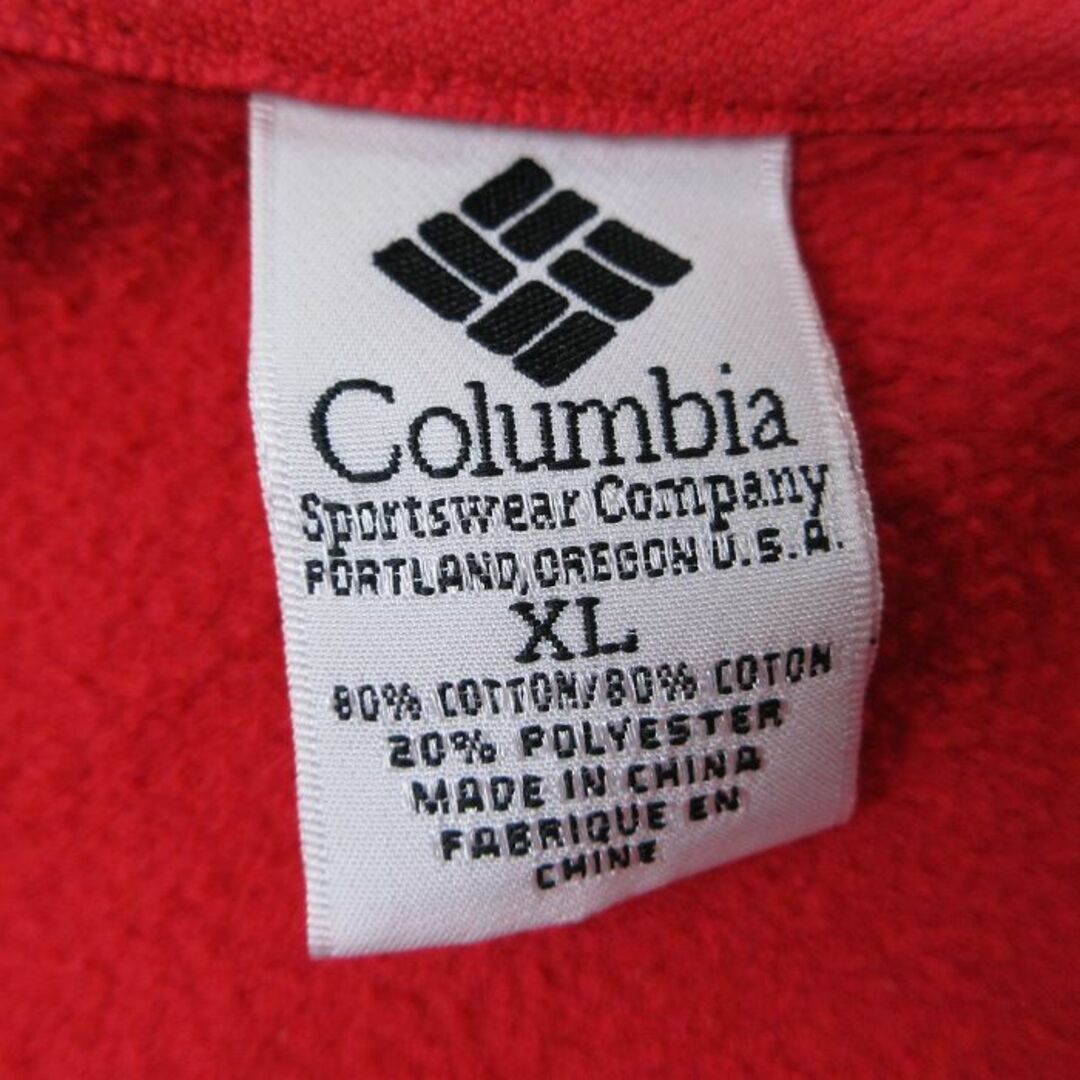 Columbia(コロンビア)のXL★古着 コロンビア COLUMBIA Columbia 長袖 スウェット メンズ 00年代 00s ビッグロゴ 刺繍 大きいサイズ クルーネック 赤 レッド 24jan12 中古 スエット トレーナー トップス メンズのトップス(パーカー)の商品写真