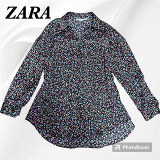 ザラ(ZARA)のZARA ザラ ブラウス シャツ 小花柄 総柄 とろみ素材 ほぼ未使用 長袖(シャツ/ブラウス(長袖/七分))