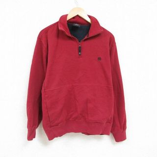 ノーティカ(NAUTICA)のXL★古着 ノーティカ NAUTICA 長袖 ハーフジップ スウェット メンズ ワンポイントロゴ コンペティション エンジ 24jan15 中古 スエット トレーナー トップス(パーカー)