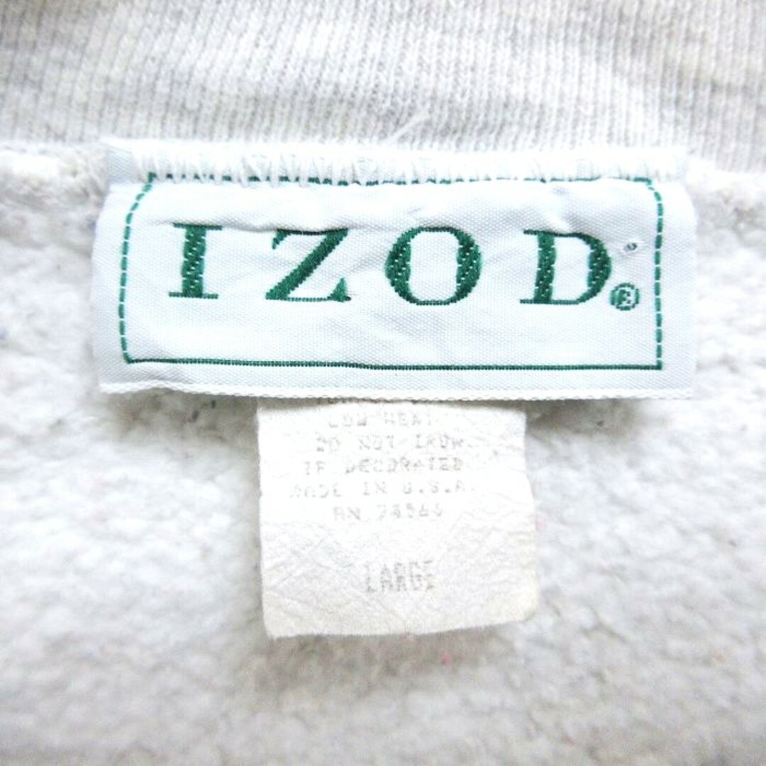 XL★古着 IZOD 長袖 スウェット メンズ 90年代 90s ワンポイントロゴ クルーネック USA製 薄グレー 霜降り 24jan17 中古 スエット トレーナー トップス メンズのトップス(パーカー)の商品写真