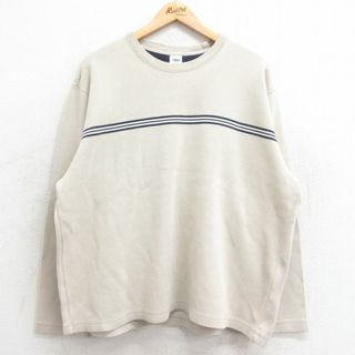 オールドネイビー(Old Navy)のXL★古着 オールドネイビー OLD NAVY 長袖 Tシャツ メンズ 大きいサイズ コットン クルーネック 薄ベージュ他 カーキ 24jan18 中古(Tシャツ/カットソー(半袖/袖なし))