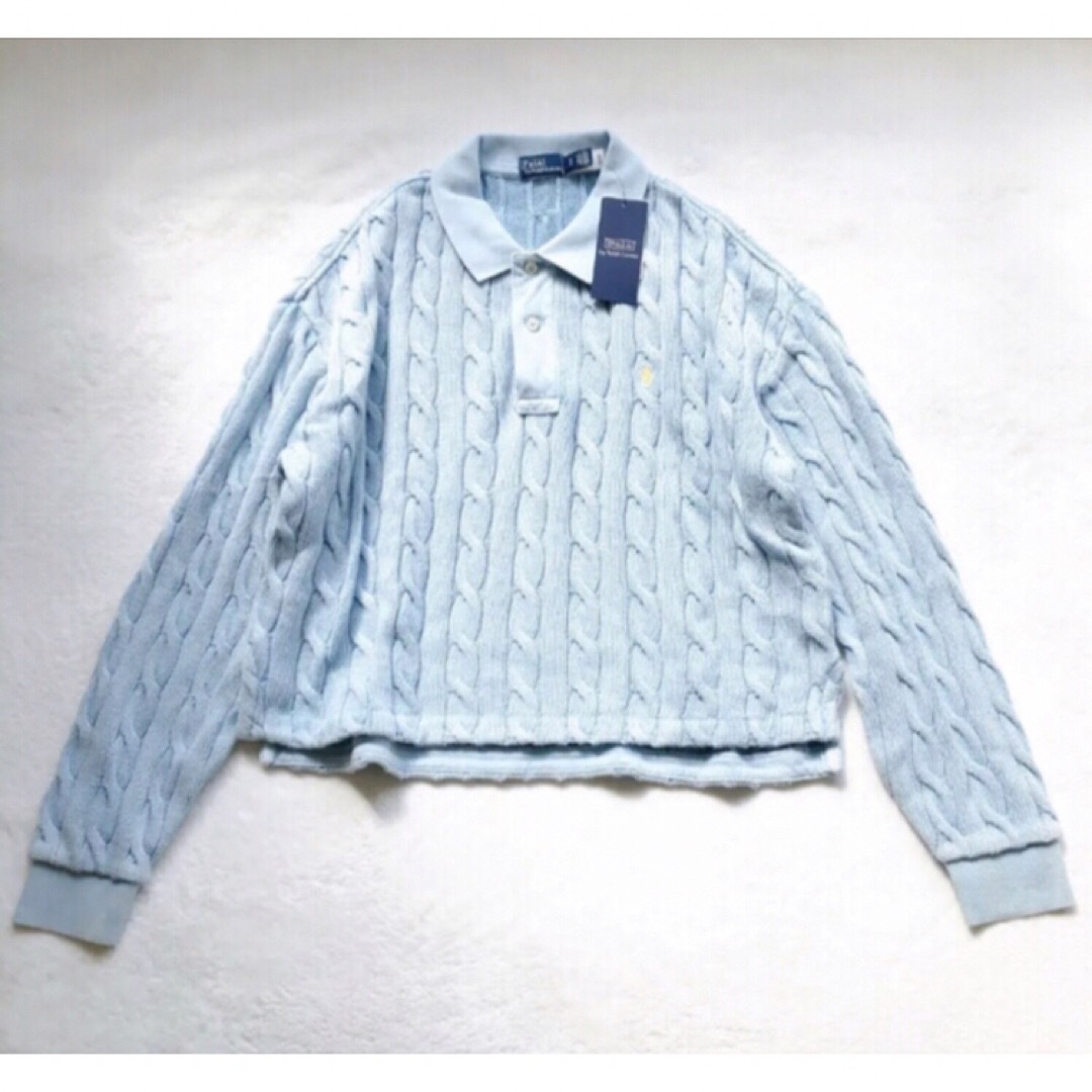 POLO RALPH LAUREN(ポロラルフローレン)の新品　RALPH LAUREN ラルフローレン　ケーブル　ニット　ブルー　S レディースのトップス(ニット/セーター)の商品写真