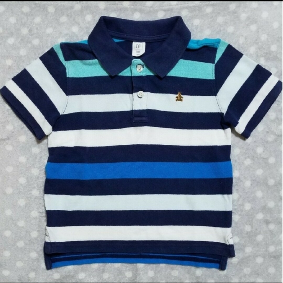 babyGAP(ベビーギャップ)のBabyGAP　半袖　ボーダー　ポロシャツ　Tシャツ　110 キッズ/ベビー/マタニティのキッズ服男の子用(90cm~)(Tシャツ/カットソー)の商品写真