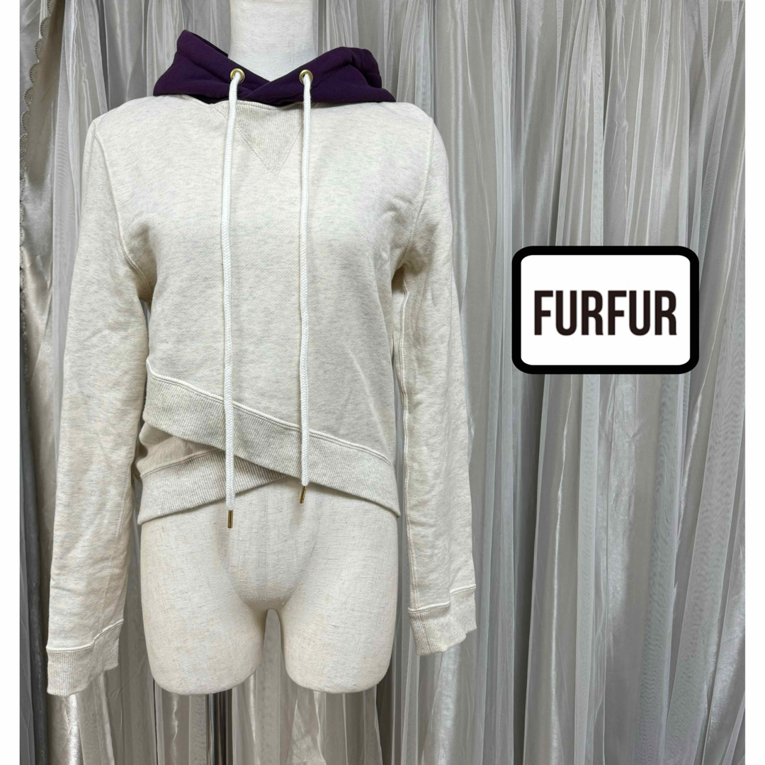 fur fur(ファーファー)のFUR FUR ファーファー 裏起毛バイカラーパーカー レディースのトップス(パーカー)の商品写真