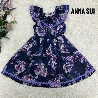 アナスイミニ(ANNA SUI mini)の美品✨アナスイミニ♡フォーマルワンピース　花柄　フレアスカート　110(ドレス/フォーマル)