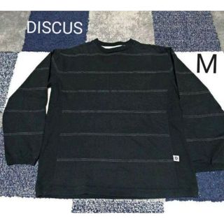 ディスカス(DISCUS)の古着　DISCUS　ボーダーカットソー　Mサイズ　BLACK(Tシャツ/カットソー(七分/長袖))