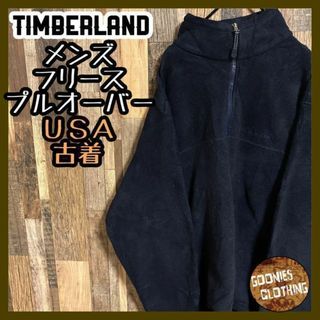 Timberland - ティンバーランド ロゴ フリース プルオーバー ネイビー Lサイズ USA古着