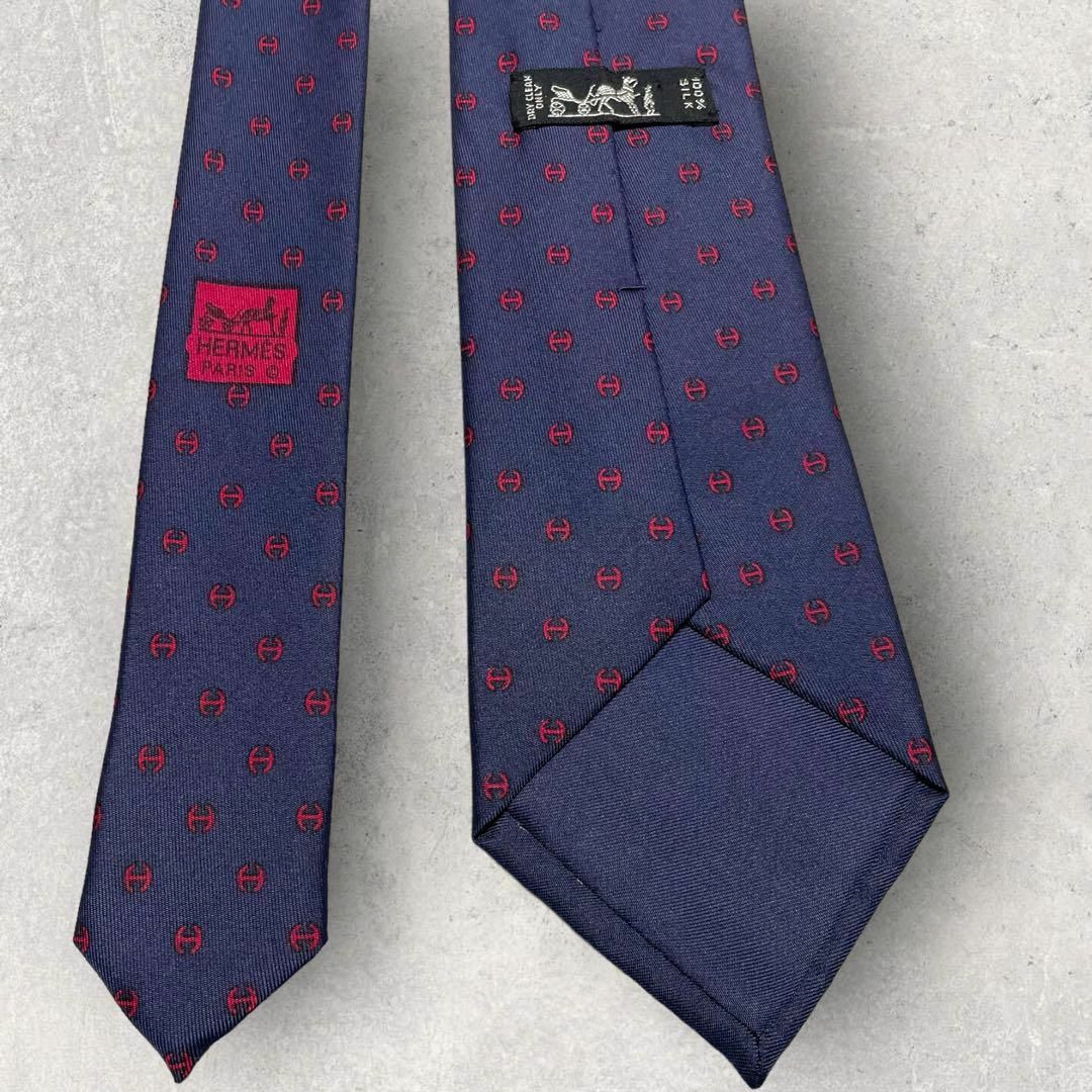 美品 HERMES エルメス H柄 ドット柄 ネクタイ ネイビー 紺 - 小物 美品 HERMES エルメス H柄 ドット柄 ネクタイ ネイビー 紺 - 小物
