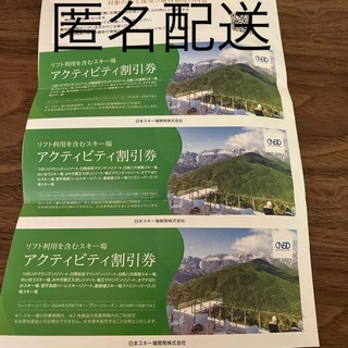 日本駐車場開発のアクティビティ割引券 3枚セットて(スキー場)
