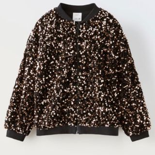 ZARA  スパンコールボンバージャケット S-M