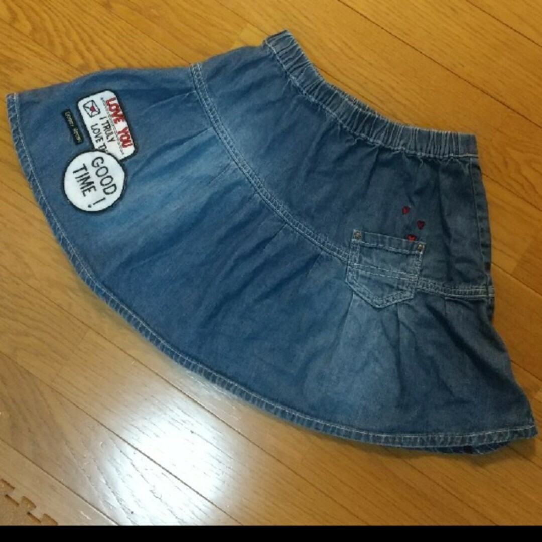 BoomyRoomy(ブーミンルーミン)のBoomyRoomy  ブーミールーミー  デニムスカート  140 キッズ/ベビー/マタニティのキッズ服女の子用(90cm~)(スカート)の商品写真