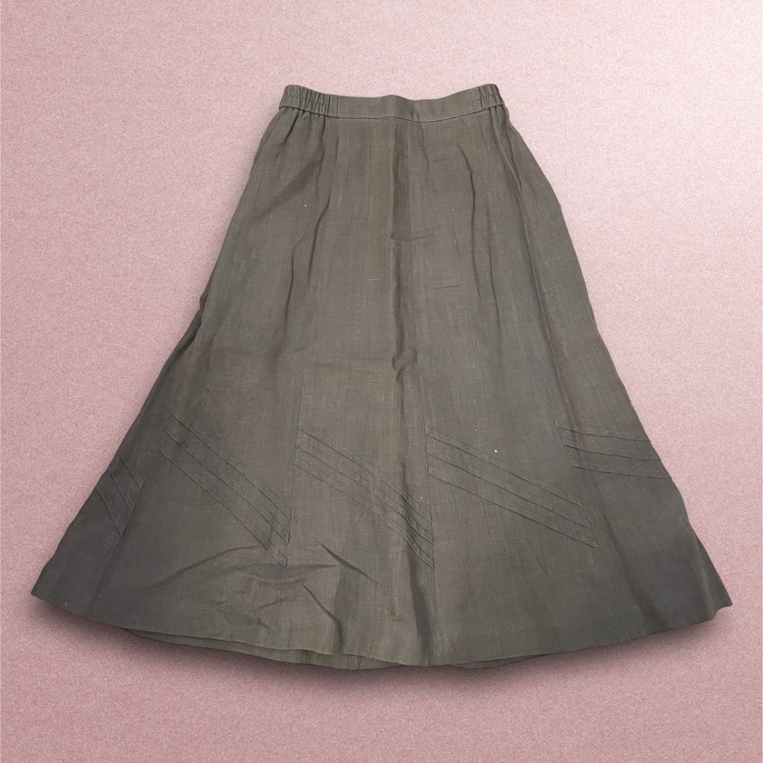 ヴィンテージ フレアスカート ブラウン 7A2 レディースのスカート(ひざ丈スカート)の商品写真