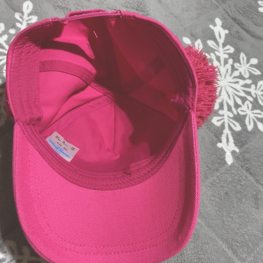 Disney(ディズニー)のディズニー 限定 Disney ロゴ ミッキー 帽子 キャップ ポンポン ピンク レディースの帽子(キャップ)の商品写真