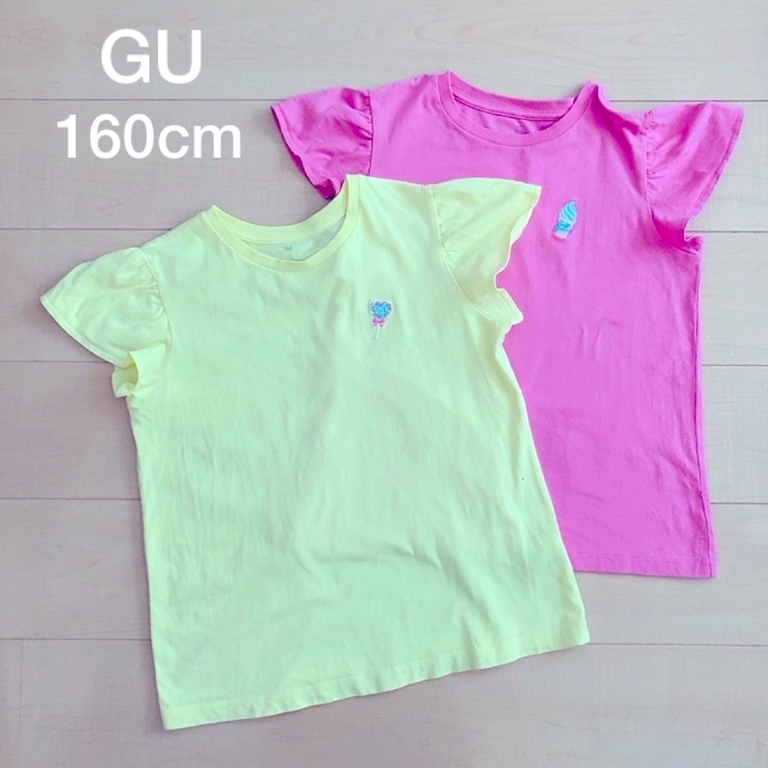 GU(ジーユー)のGU☆スイーツモチーフグラフィックTシャツ　160cm キッズ/ベビー/マタニティのキッズ服女の子用(90cm~)(Tシャツ/カットソー)の商品写真