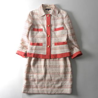 トミーヒルフィガー(TOMMY HILFIGER)のトミーヒルフィガー ファンシーツイードスカートスーツ セットアップ 日本製(スーツ)