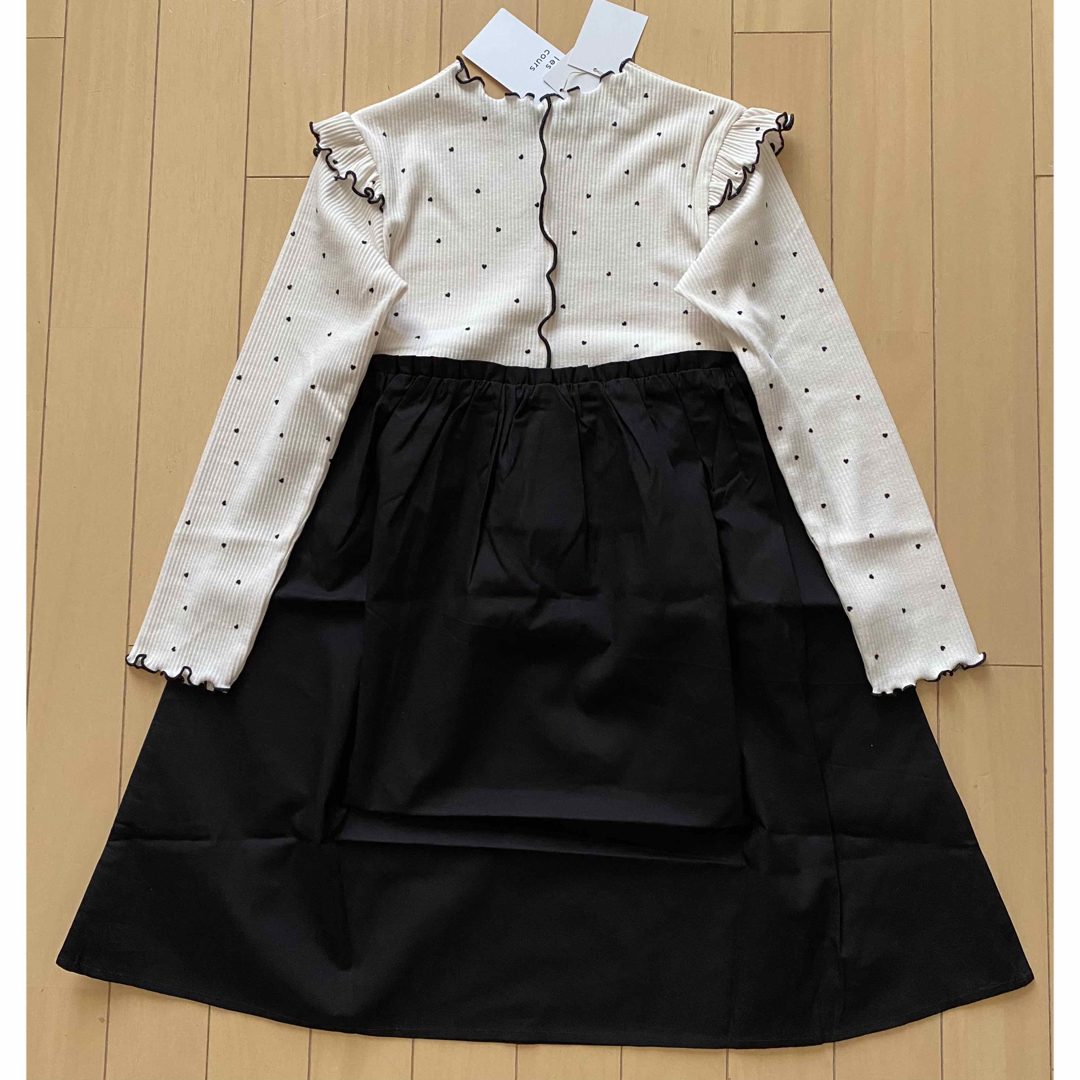 apres les cours(アプレレクール)のアプレレクール メローフリルドッキングワンピース 130 キッズ/ベビー/マタニティのキッズ服女の子用(90cm~)(ワンピース)の商品写真