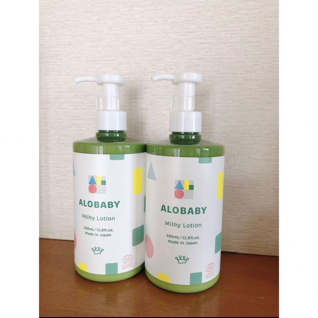 ALOBABY(アロベビー)の新品 未開封 正規品　アロベビー ミルクローションビッグボトル380ml 2個 キッズ/ベビー/マタニティの洗浄/衛生用品(ベビーローション)の商品写真