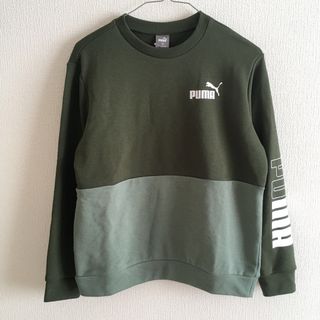 プーマ(PUMA)の男の子 PUMA プーマ ASIA アジアフィット 裏毛トレーナー 緑150(Tシャツ/カットソー)