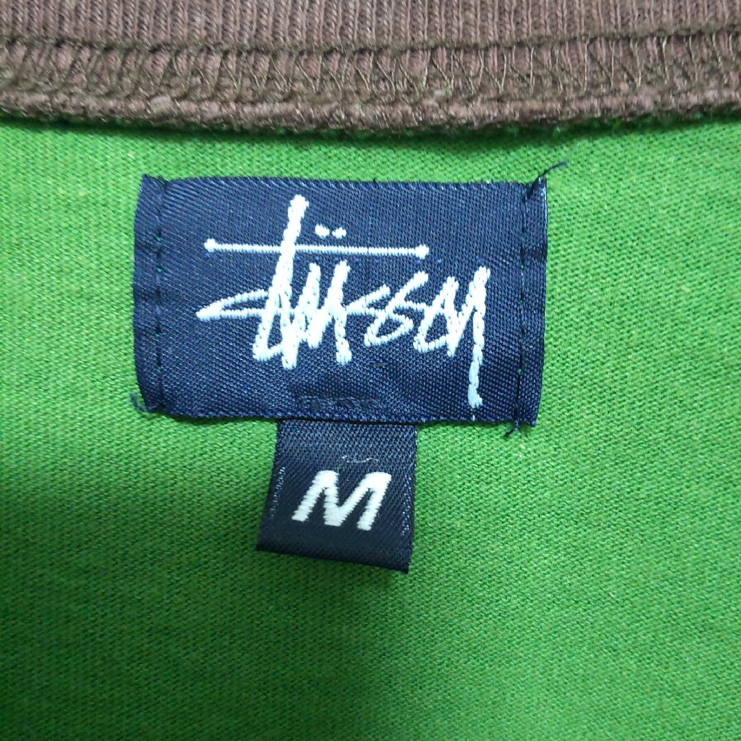 STUSSY(ステューシー)のSTUSSY ステューシー  七分袖Tシャ グリーン M 紺タグ ラグラン US メンズのトップス(Tシャツ/カットソー(七分/長袖))の商品写真