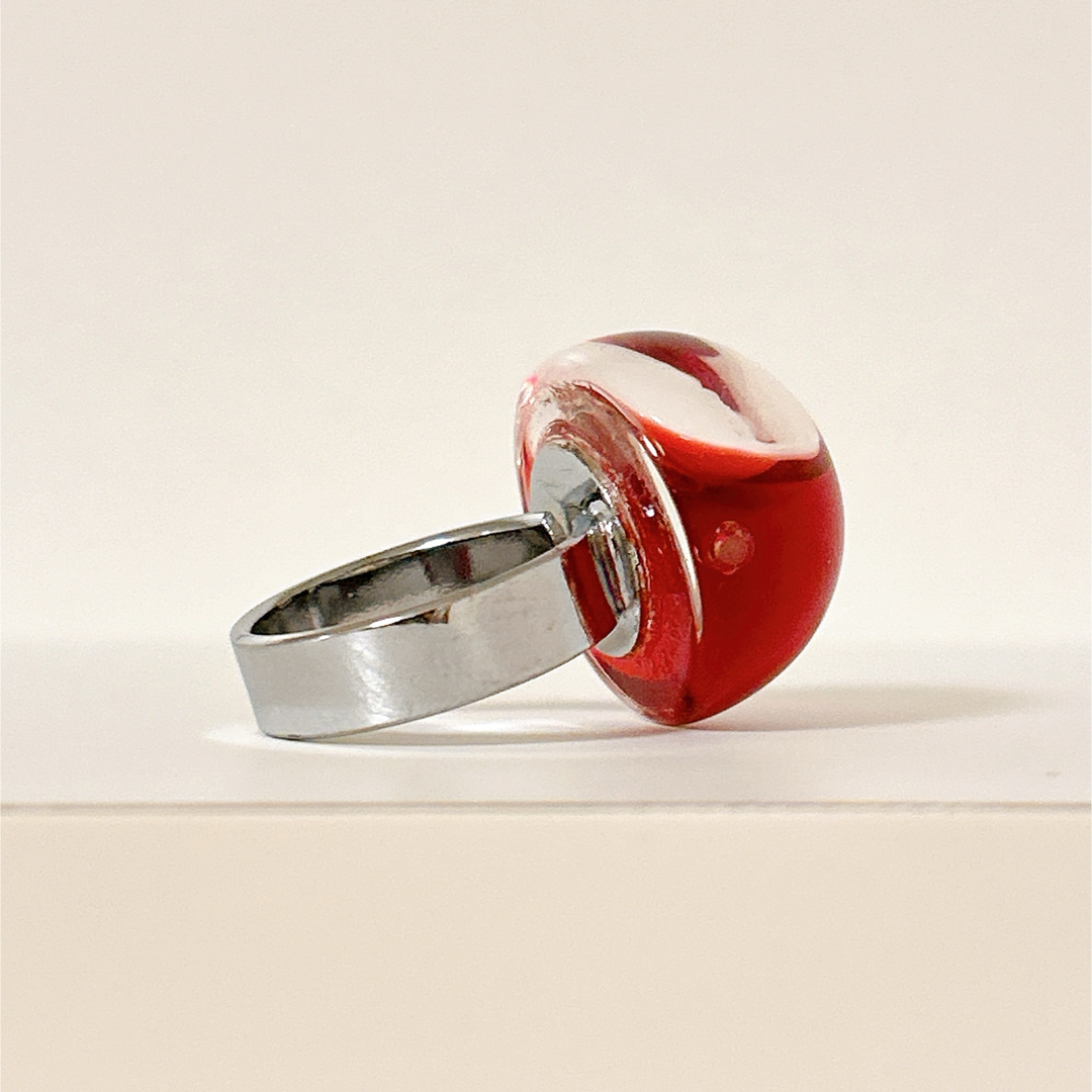 ガラス製リング 指輪 ラウンド レディースのアクセサリー(リング(指輪))の商品写真