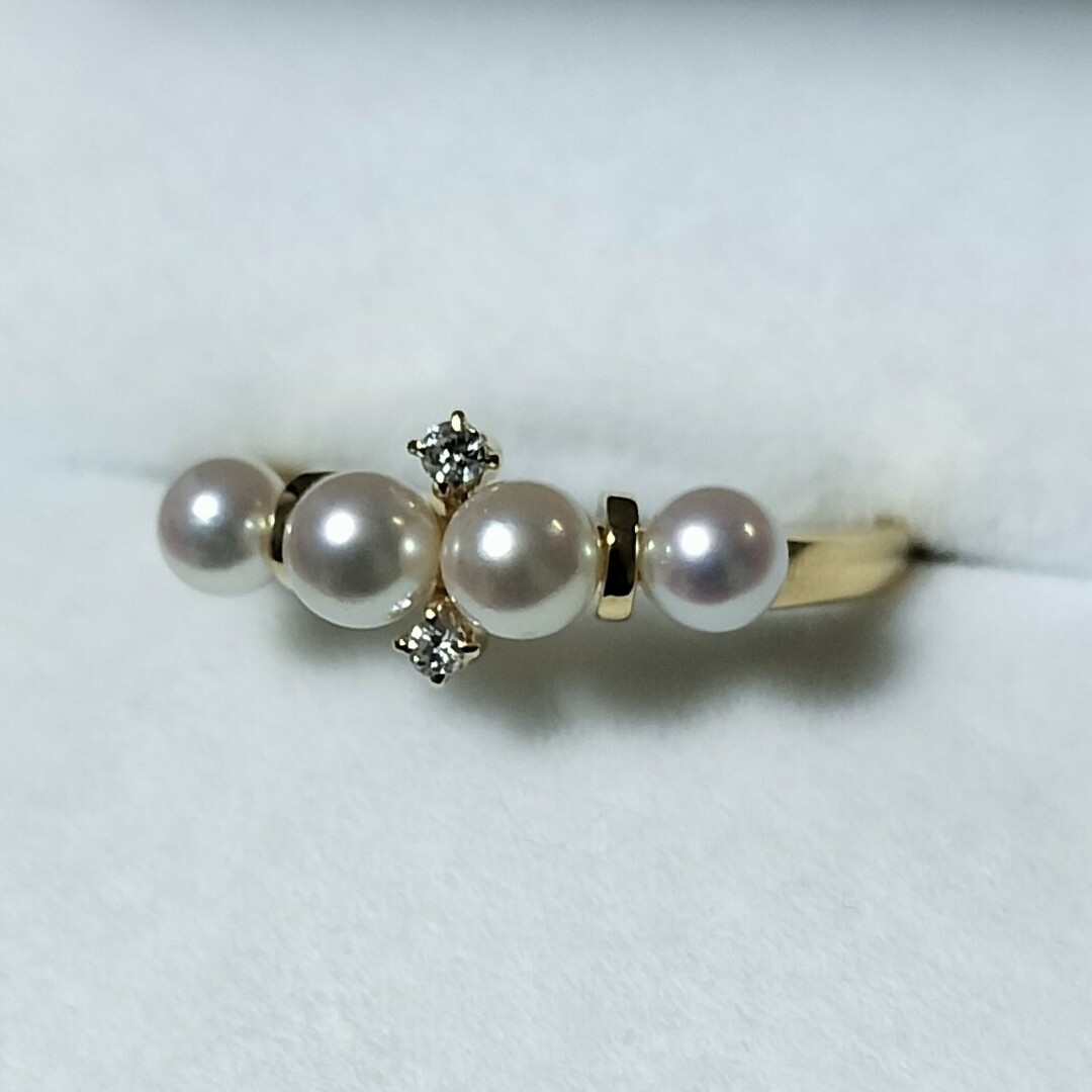 MIKIMOTO(ミキモト)のミキモト ダイヤモンド×ベビーパール リング K18YG 2.1g レディースのアクセサリー(リング(指輪))の商品写真