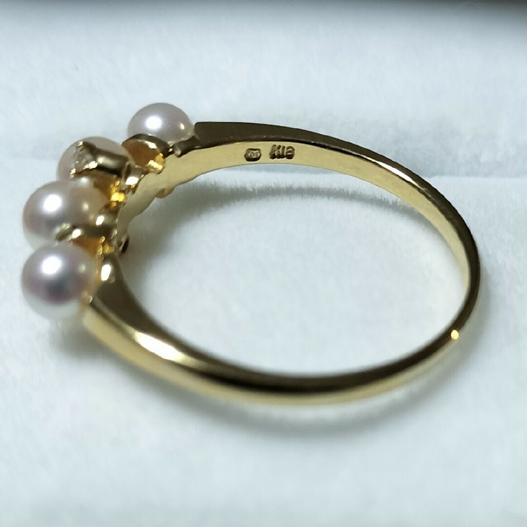 MIKIMOTO(ミキモト)のミキモト ダイヤモンド×ベビーパール リング K18YG 2.1g レディースのアクセサリー(リング(指輪))の商品写真
