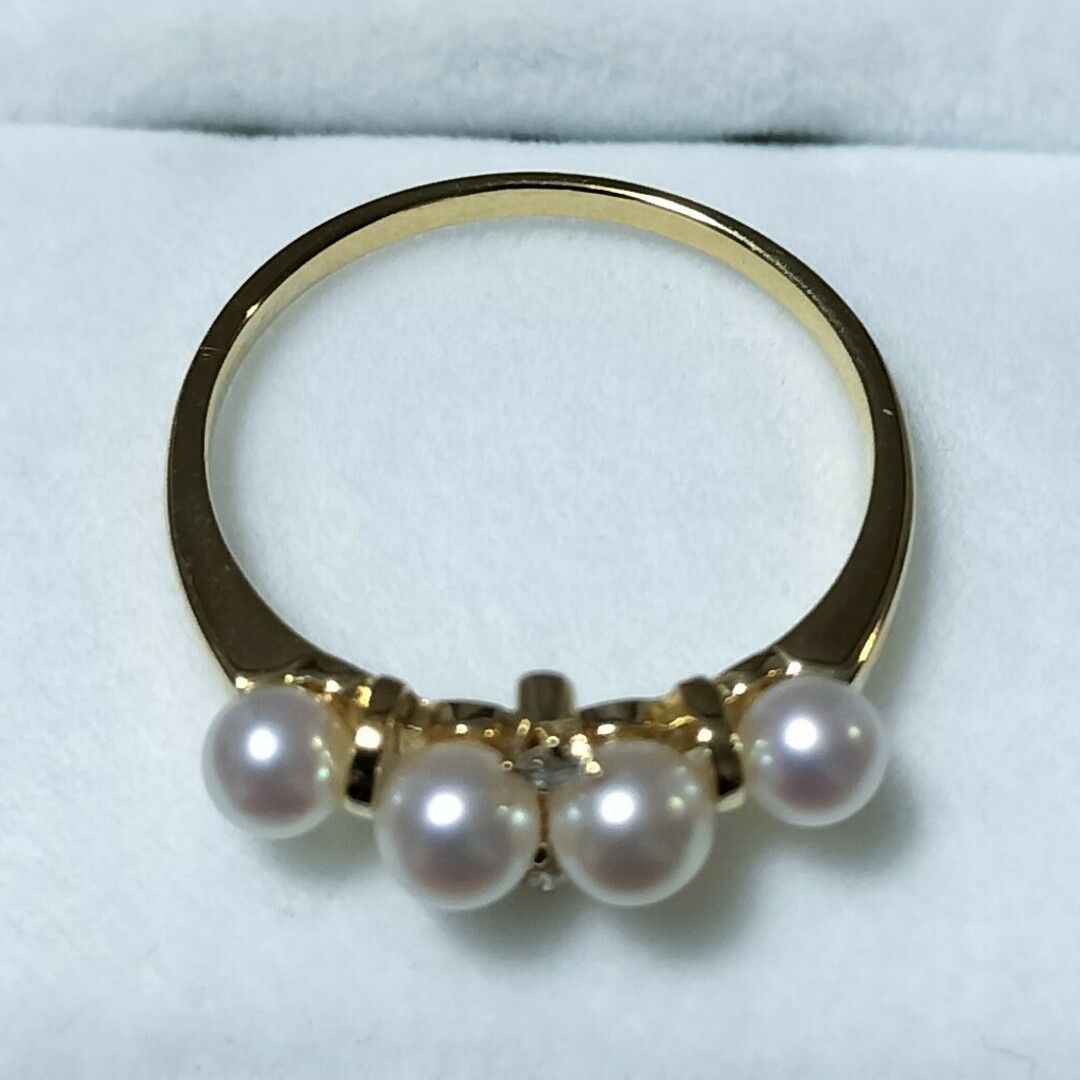 MIKIMOTO(ミキモト)のミキモト ダイヤモンド×ベビーパール リング K18YG 2.1g レディースのアクセサリー(リング(指輪))の商品写真