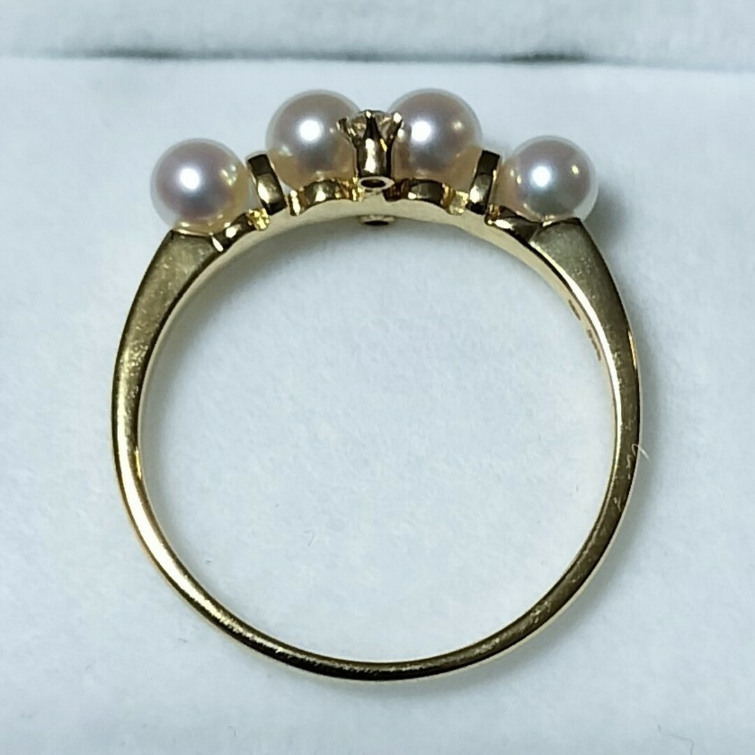 MIKIMOTO(ミキモト)のミキモト ダイヤモンド×ベビーパール リング K18YG 2.1g レディースのアクセサリー(リング(指輪))の商品写真