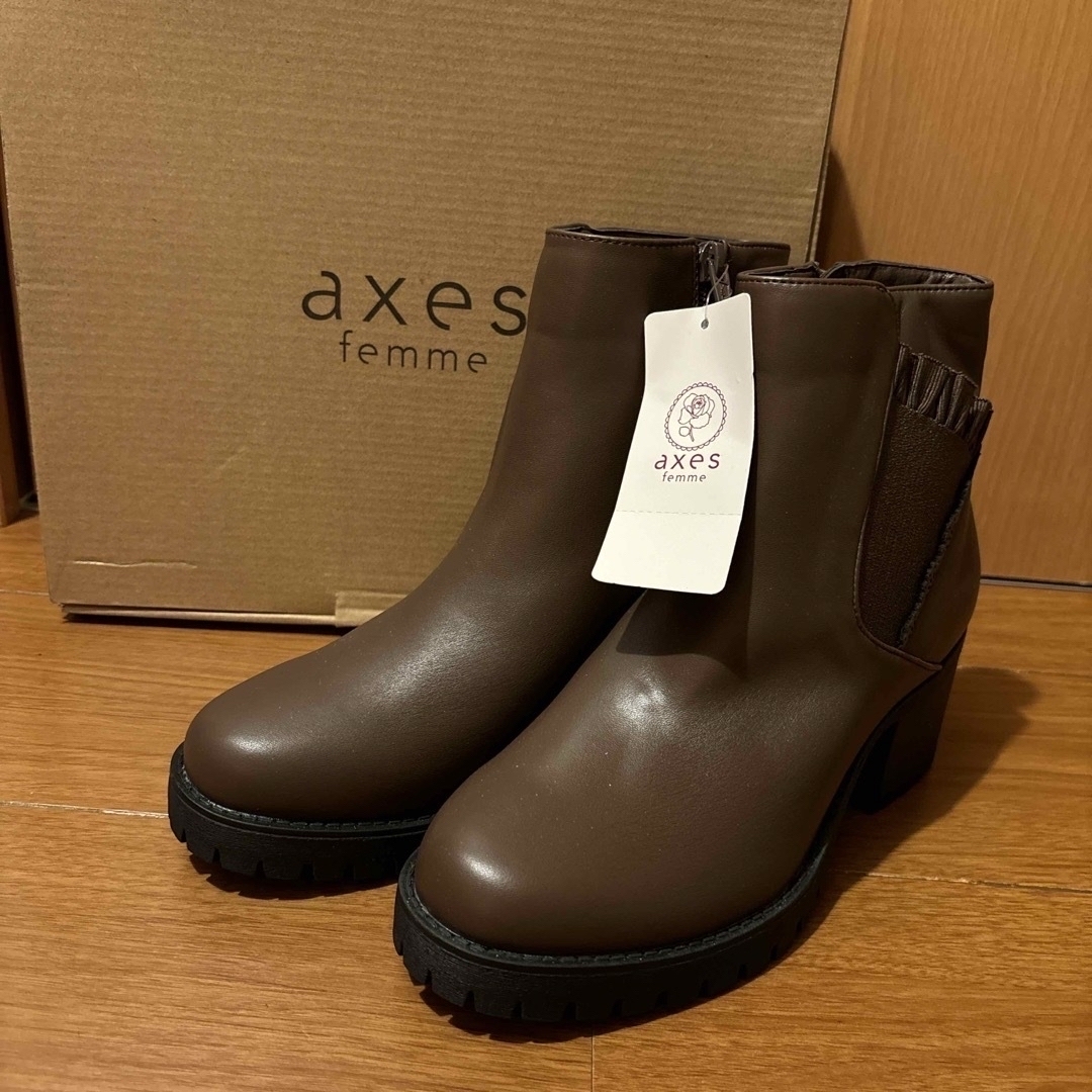 axes femme(アクシーズファム)の45.axes/アクシーズファム/フリルサイドゴアブーツ/ブラウン/Lサイズ レディースの靴/シューズ(ブーツ)の商品写真