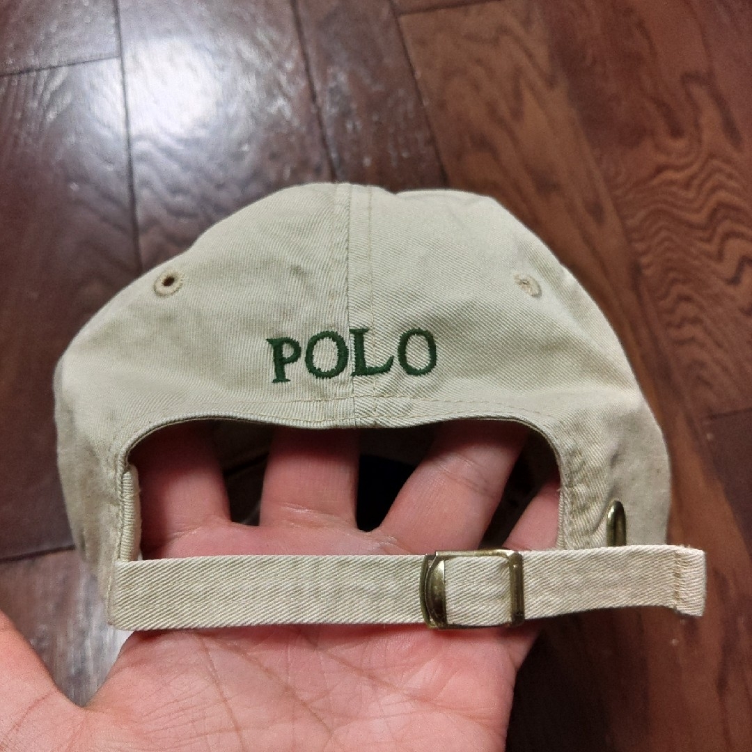 POLO RALPH LAUREN(ポロラルフローレン)のPOLO RALPH LAUREN　キャップ　ベージュ　緑　深緑　古着 メンズの帽子(キャップ)の商品写真