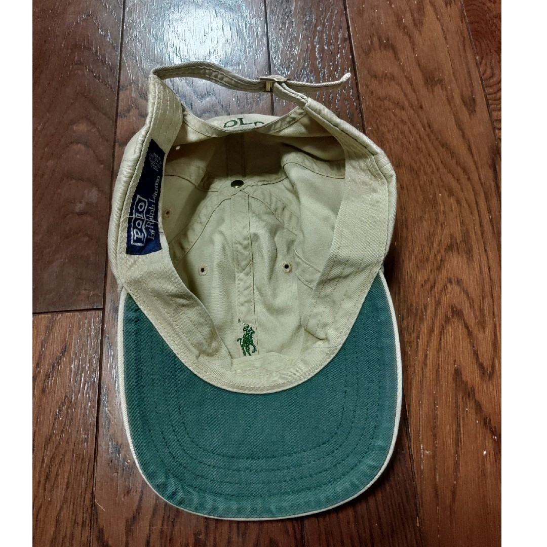 POLO RALPH LAUREN(ポロラルフローレン)のPOLO RALPH LAUREN　キャップ　ベージュ　緑　深緑　古着 メンズの帽子(キャップ)の商品写真